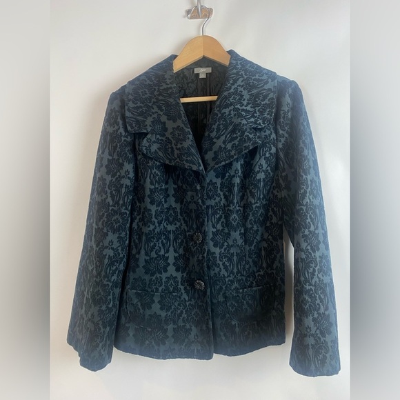 J. Jill Damask Velvet Blazer size 10 - Picture 1 of 10